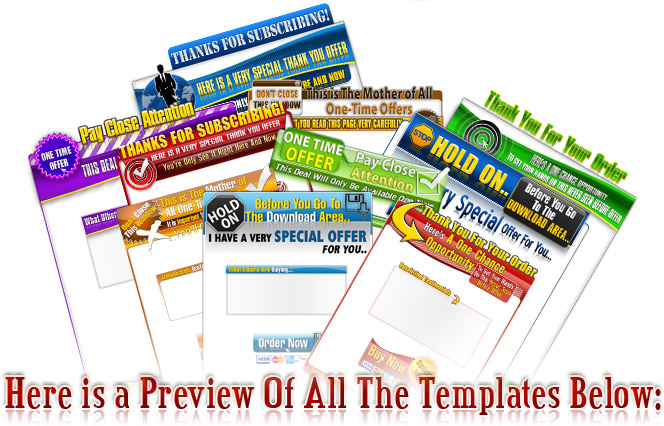 OTO Templates - 50 Web 2.0 Style One Time Offer Templates